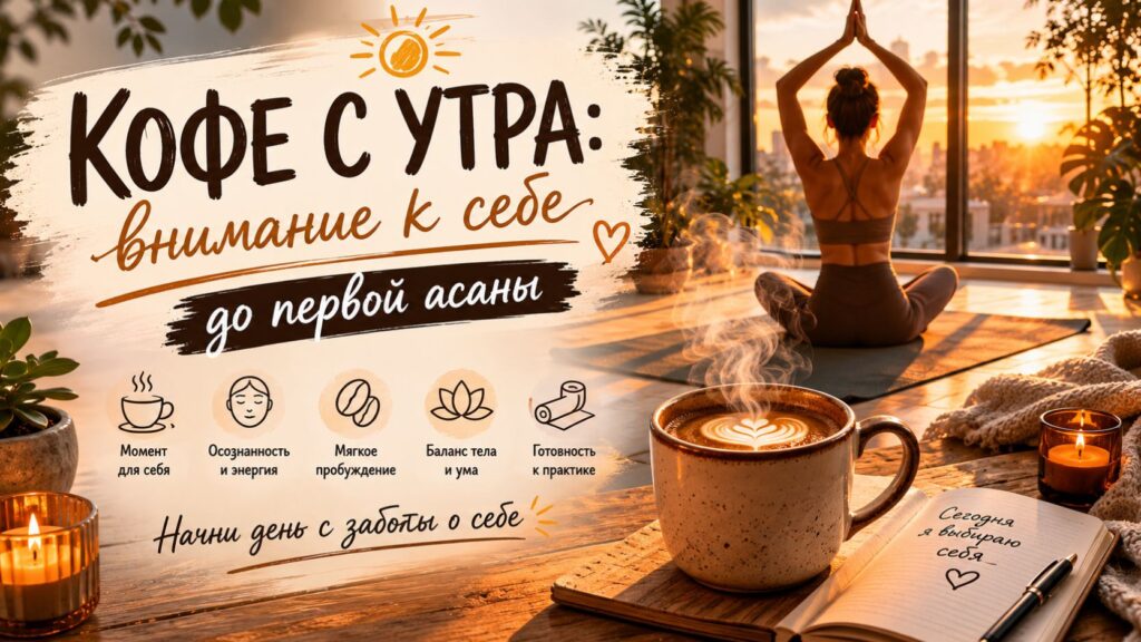 Кофе с утра: внимание к себе до первой асаны